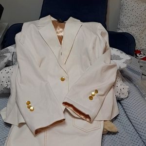 Ivory jacket and pant suit